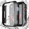 Misxi 2-Pack Waterproof Case for Apple Watch SE3/SE2/SE/Series 6/5/4 | Cover with 9H Tempered Glass Screen Protector for SE 3/SE 2/SE/Series6/5/4, Anti-Scratch