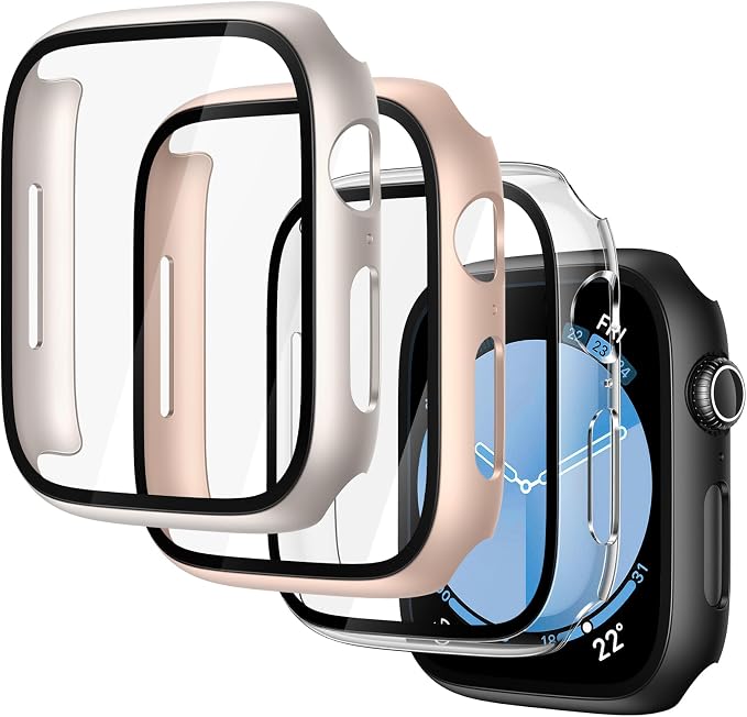 Misxi 4-Pack Case with Screen Protector for Apple Watch SE3/SE2/SE/Series 11/10/9/8/76/5/4