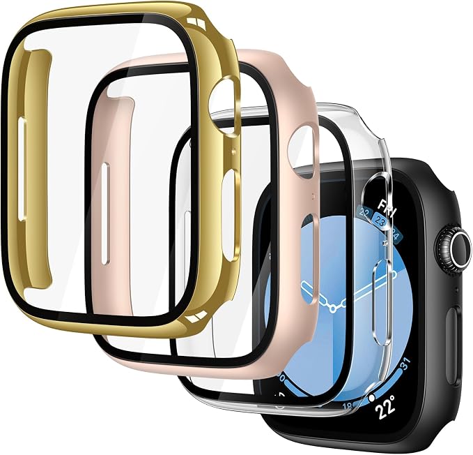 Misxi 4-Pack Case with Screen Protector for Apple Watch SE3/SE2/SE/Series 11/10/9/8/76/5/4
